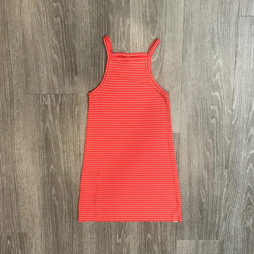 Topshop red and white striped tank dress
